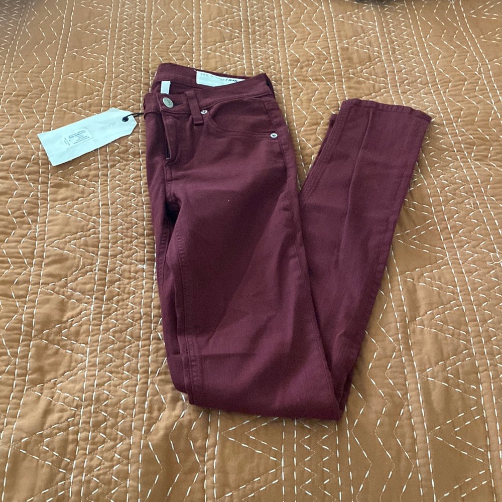 Rag & bone skinny burgundy skinny jeans